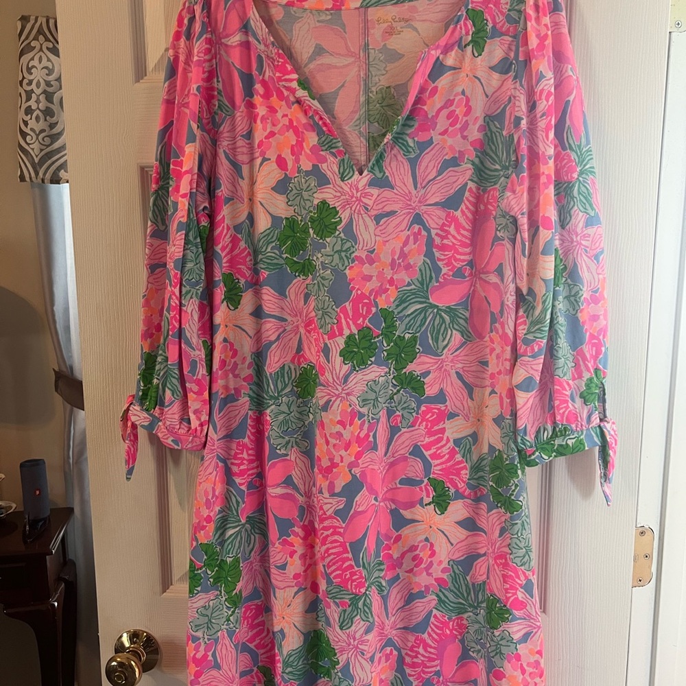 Lilly Pulitzer Pink and Green Floral Dress